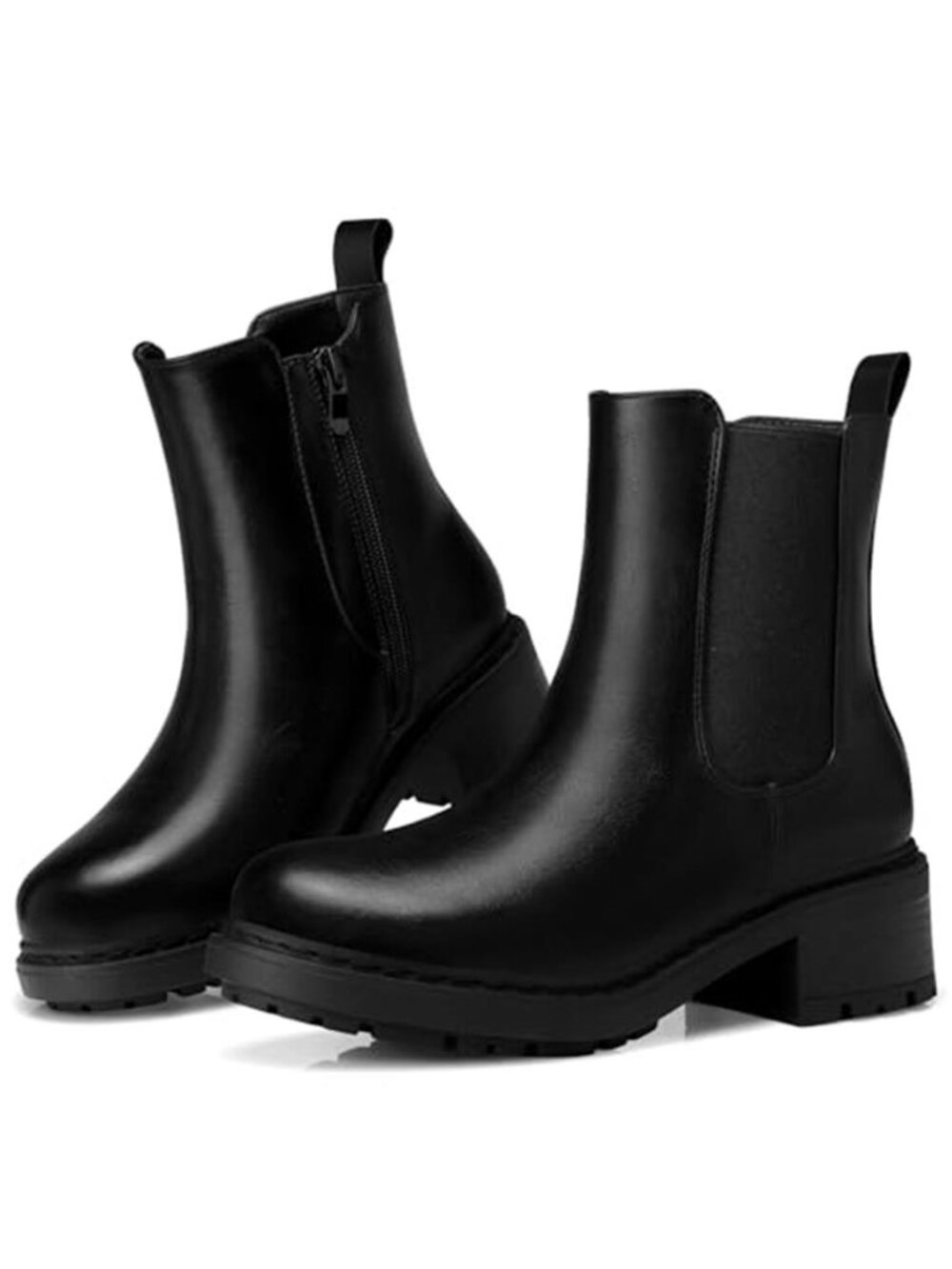 Women's Chelsea Boots Ankle Slip on Chunky Heel Platform Booties